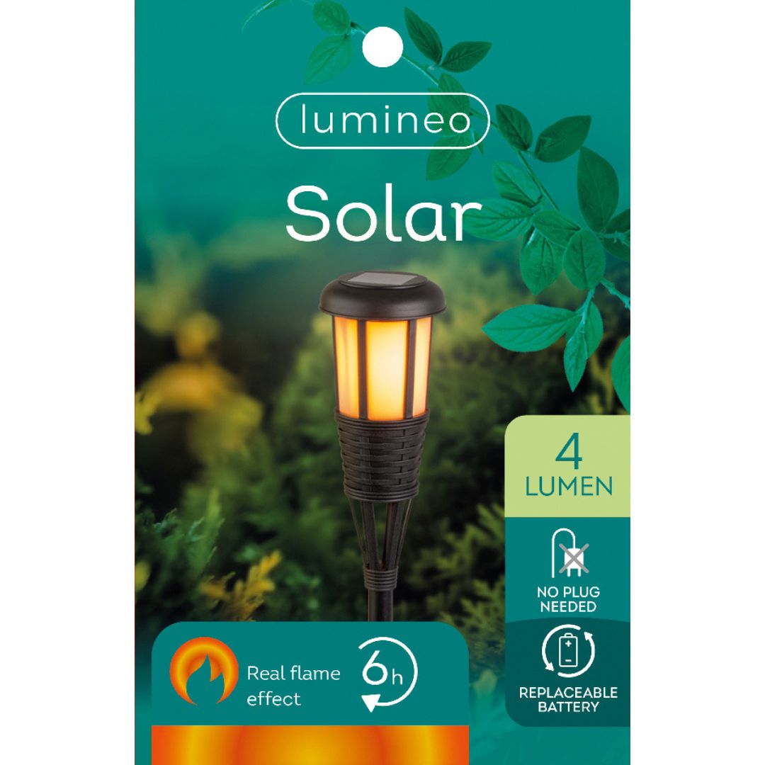 Solar Plastic Torch- Black – 24″